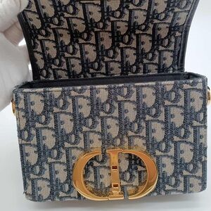 Dior Monogram Blue and Gold Clutch